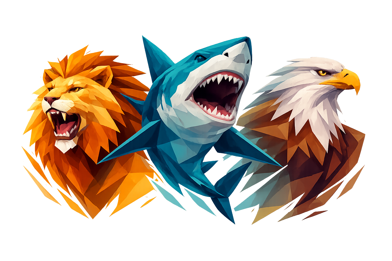 Löwe, Hai und Adler aus Battle of the Animals